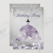 Robe d'étincelle d'argent violet Invitation de fêt (Devant / Derrière)