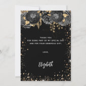 Robe d'or noir carte de remerciements d'anniversai (Dos)