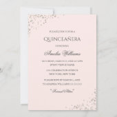 Robe d'or rose Sparkle Quinceanera Invitation (Dos)