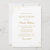 Robe d'or Sparkle Quinceanera Invitation (Dos)
