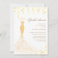 robe dorée invitation nuptiale