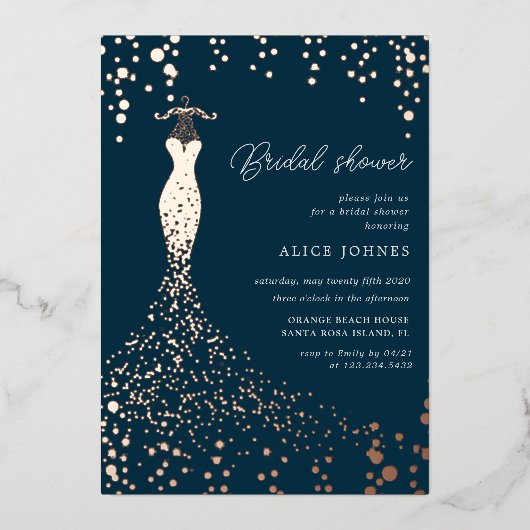 robe dorée nuptiale semelle invitation (Recto)