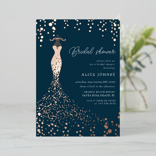 robe dorée nuptiale semelle invitation (Debout devant)