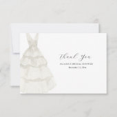 Robe élégante simple blanche à l'aquarelle Merci (Devant)