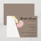 Robe et bouquet Mariage - Invitation de Fête de l' (Devant / Derrière)