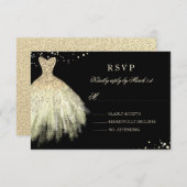 Robe étincelante en or noir Quinceanera RSVP (Devant / Derrière)