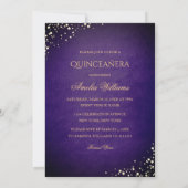 Robe étincelante Violet or Quinceanera Invitation (Dos)