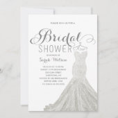 Robe Extravagante Blanc | Invitation de douche nup (Devant)