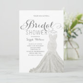 Robe Extravagante Blanc | Invitation de douche nup (Debout devant)