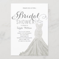 Robe Extravagante Blanc | Invitation de douche nup