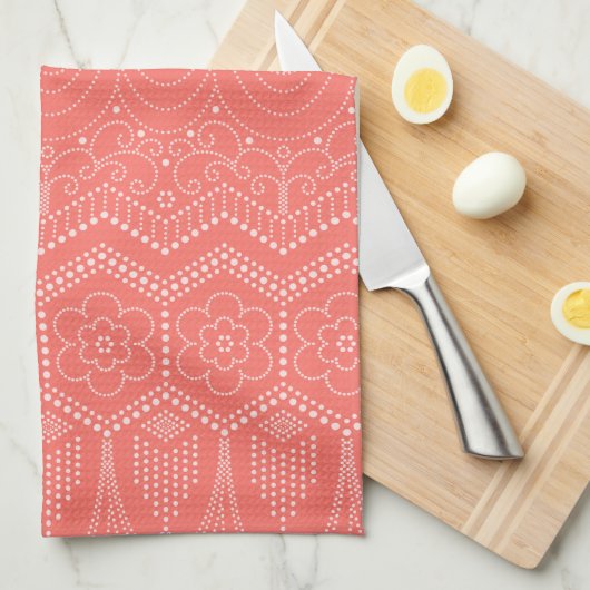 Robe Flapper Inspiré Coral Serviette de cuisine (Quart Plié)