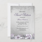 Robe fleurie d'Argent violet doux 16 Invitation (Dos)
