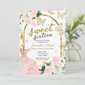 Robe Fleurie "Sweet 16" Invitation Papillon (Debout devant)