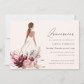Robe florale Pampas Grass Quinceanera Invitation (Devant)