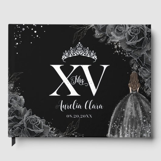 Robe Florale Rose noire fille en argent Quinceañer (Recto)