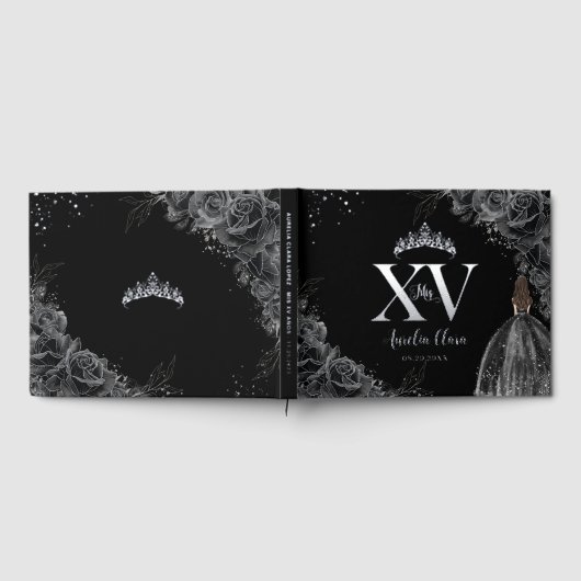 Robe Florale Rose noire fille en argent Quinceañer (Complet)