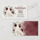 Robe florale rouge burgundy rose Invitation de dou (Devant / Derrière)