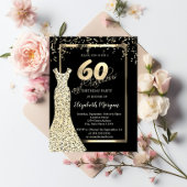 Robe Gold Sequins Noir 60e anniversaire Invitation