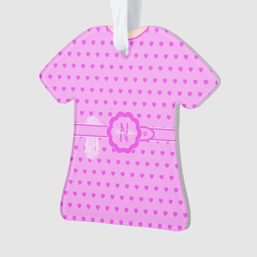 Robe Lilac Coeurs Roses Figurine TShirt (devant)