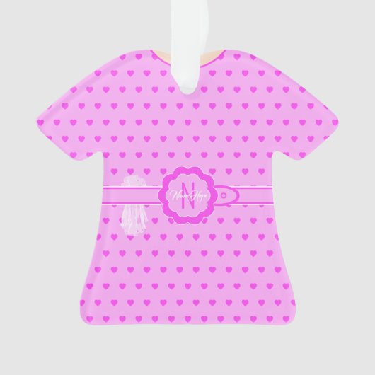 Robe Lilac Coeurs Roses Figurine TShirt (devant)