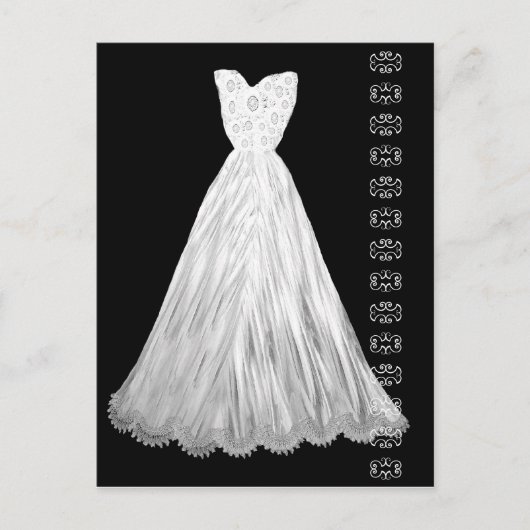 Robe Mariage blanche avec carte postale Accent den (Devant)