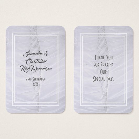 Robe mariage blanche merci tag (Devant & derrière)