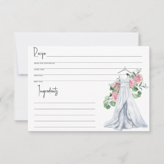 Robe mariage - Douche nuptiale, Carte Recette (Devant)