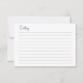 Robe mariage - Douche nuptiale, Carte Recette (Dos)