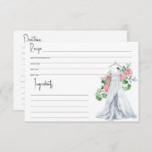 Robe mariage - Douche nuptiale, Carte Recette (Devant / Derrière)