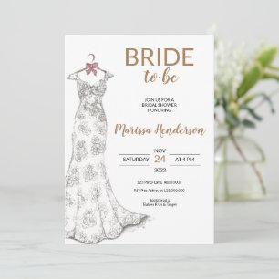 Robe mariage Douche nuptiale Invitation