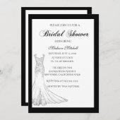 Robe Mariage noire Invitation de douche nuptiale (Devant / Derrière)