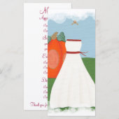 Robe Mariage princesse, cartes menu d'automne (Devant / Derrière)