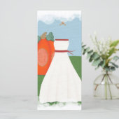 Robe Mariage princesse, cartes menu d'automne (Debout devant)
