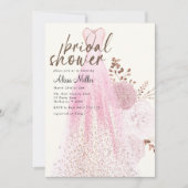 Robe Mariage rose moderne Invitation de douche nup (Devant)