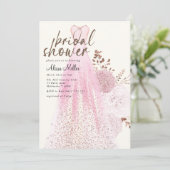 Robe Mariage rose moderne Invitation de douche nup (Debout devant)