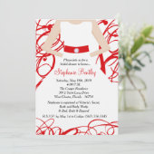 Robe Mariage rouge Invitation de douche nuptiale (Debout devant)