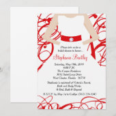 Robe Mariage rouge Invitation de douche nuptiale (Devant / Derrière)