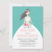 Robe Mariage turquoise Invitation de douche nuptia (Devant)