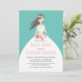 Robe Mariage turquoise Invitation de douche nuptia (Debout devant)