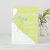 Robe Mariage verte Invitation de douche nuptiale (Debout devant)