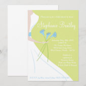 Robe Mariage verte Invitation de douche nuptiale (Devant / Derrière)