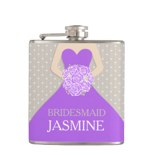 Robe mauve de Bridesmaid nommée flacon de hanche