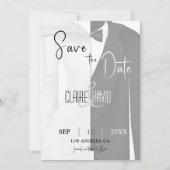 Robe noir et blanc Tuxedo Enregistrer la carte Dat (Devant)