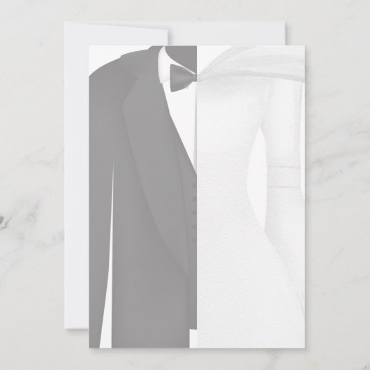 Robe noir et blanc Tuxedo Enregistrer la carte Dat (Dos)