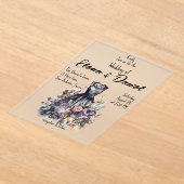 Robe noire aquarelle mariage Acrylique Invitation (Poser)