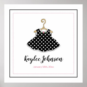 Robe Noire de petite fille - Poster de naissance b
