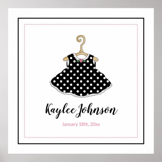 Robe Noire de petite fille - Poster de naissance b (Devant)