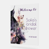 Robe noire fleur violette (Angle)