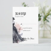 Robe noire gothique mariage Carte de réponse (Debout devant)