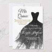 Robe noire invitation Quinceañera (Devant)